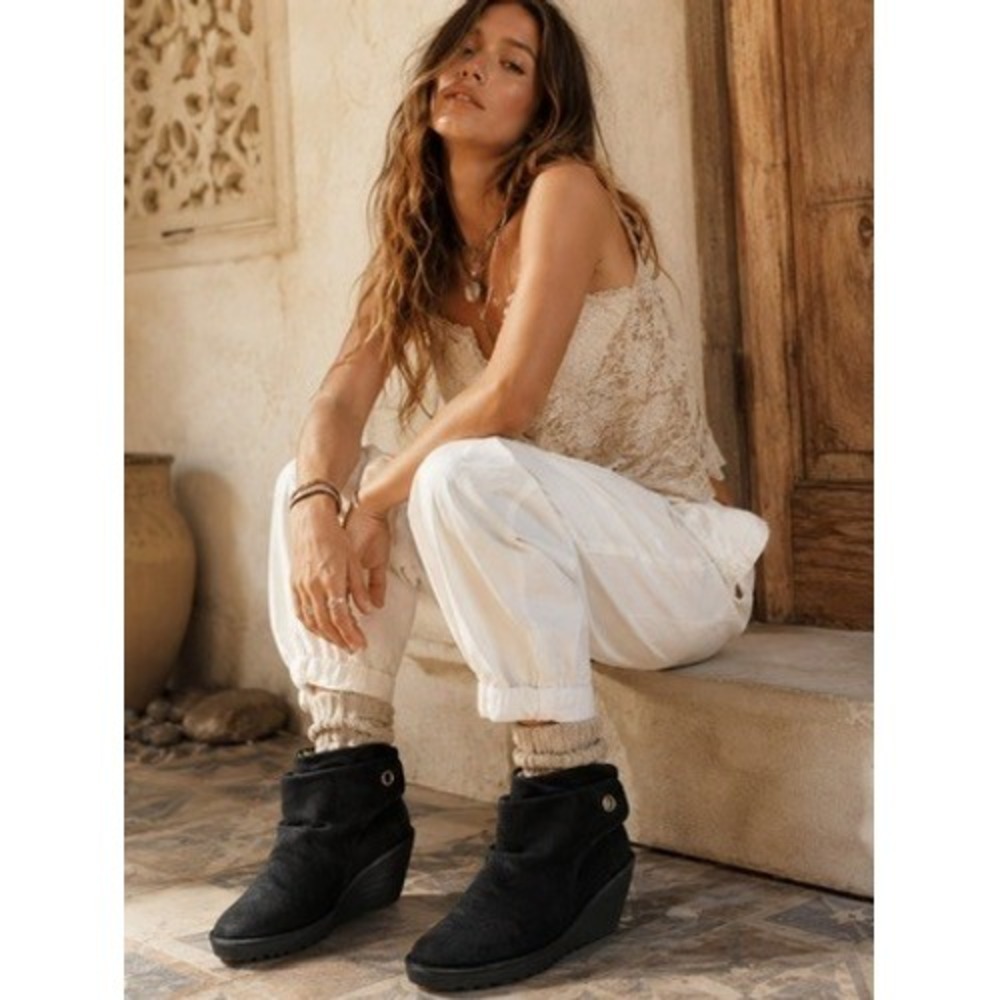 FLY London Fly London Yama black suede wedge ankle boots Womens Size 40 9/9.5